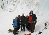 Gretchen's photo of the whole group. (Category:  Ice Climbing)