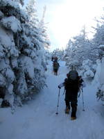 The class hiking up Algonquin. (Category:  Ice Climbing)