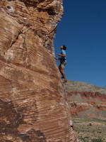 Dan leading Caustic (Category:  Rock Climbing)