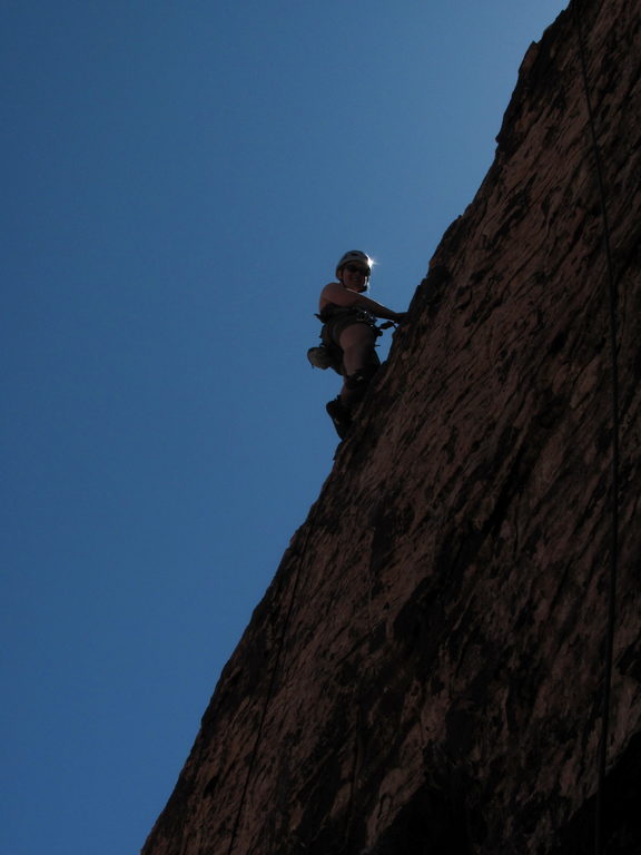 Katie on Cannibal Boulder. (Category:  Rock Climbing)