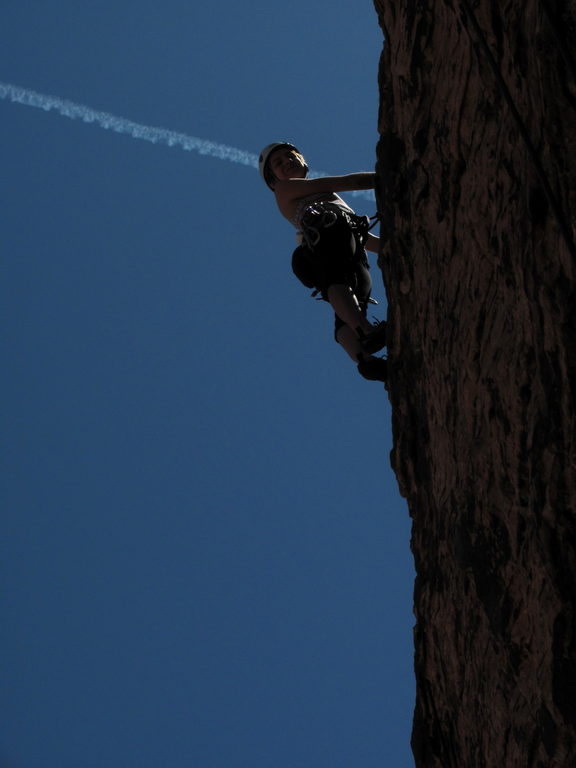 Sammy on Cannibal Boulder. (Category:  Rock Climbing)