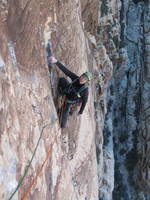 Tammy on Dream of Wild Turkeys (Category:  Rock Climbing)