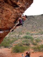 Chelsea climbing Director of Humor Affairs (Category:  Rock Climbing)