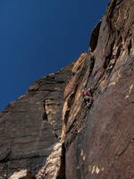 Rob leading Birdland (Category:  Rock Climbing)