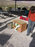 Andrew demonstrating how he stays out of the wind. (Category:  Rock Climbing)