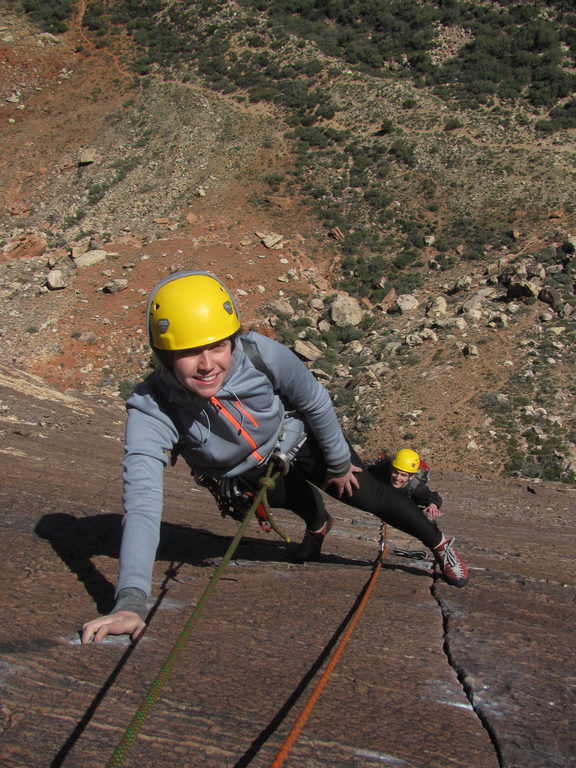 Jamie and Dan at the top of Birdland. (Category:  Rock Climbing)