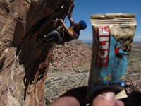 Sam climbing Drilling Miss Daisy. (Category:  Rock Climbing)