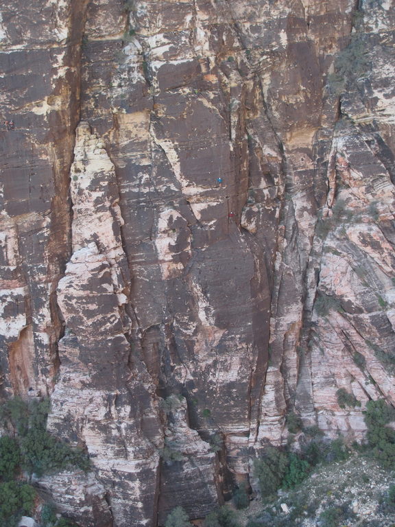 Dan belaying Allison and Ben on Next Century. (Category:  Rock Climbing)