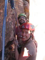 Josh and Jeanine at the top of Out of Control. (Category:  Rock Climbing)