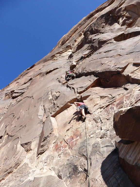 Starting up Levitation. (Category:  Rock Climbing)