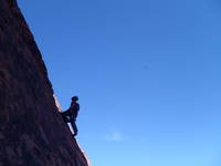 Josh leading the final pitch of Black Orpheus (Category:  Rock Climbing)