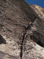 Jeanine leading p2 of Dream of Wild Turkeys. (Category:  Rock Climbing)