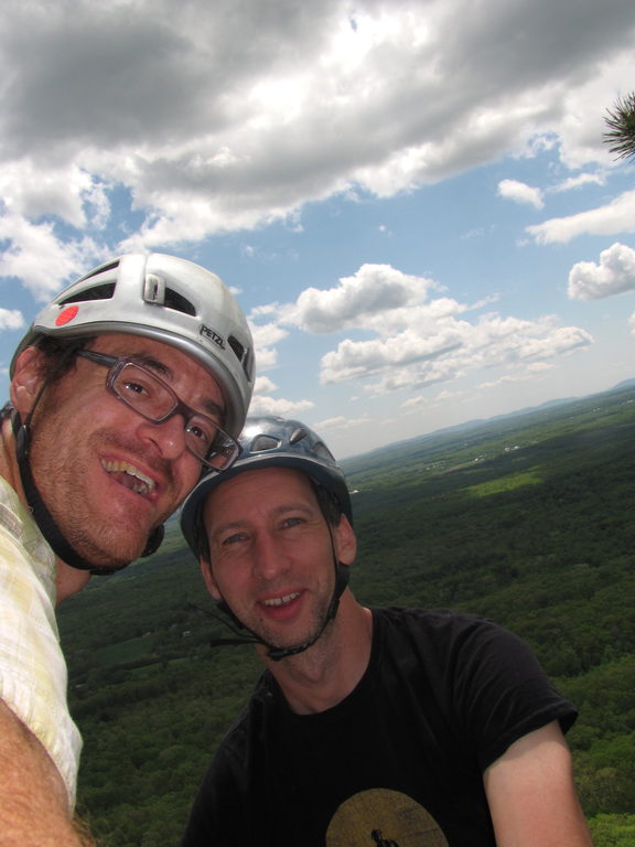 Me and Yamin at the top of Pink Laurel. (Category:  Rock Climbing)