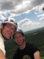 Me and Yamin at the top of Pink Laurel. (Category:  Rock Climbing)