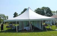 The honorary grandmother of Annie's youth brought a home-made cloth banner for the event. Its beauty singlehandedly prevented the FOL site manager from having a heart attack due to the ugliness of the undecorated tent. (Category:  Party)