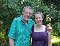 Annie and her father Paul walked over together from the Basses' rental house down the street. (Category:  Party)