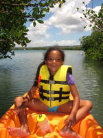 Johari in the mangroves.  Those are just weird shadows, not glasses. (Category:  Family)