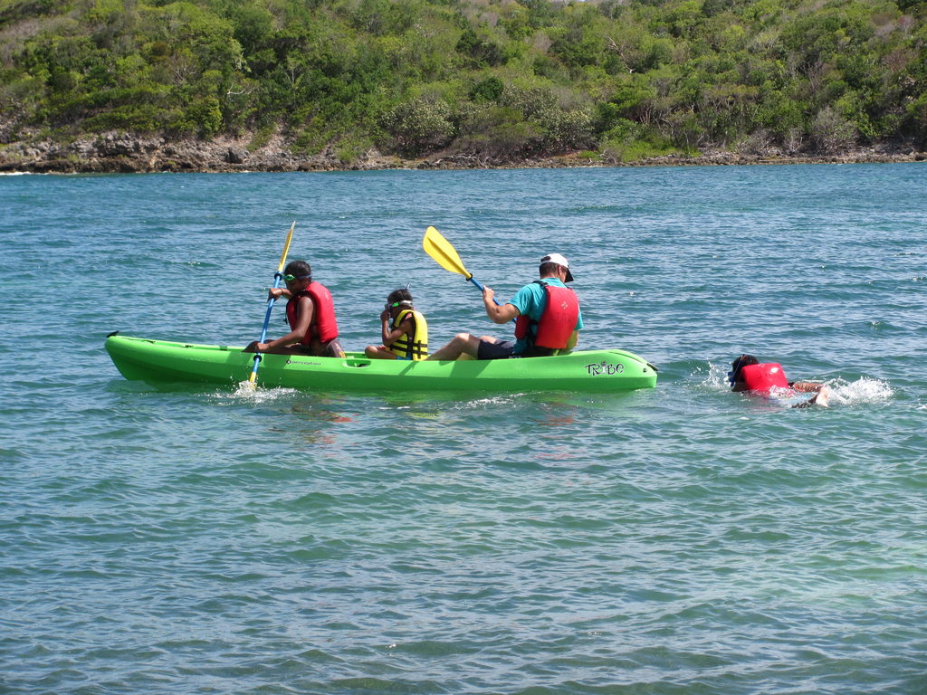 Only room for two kids and one adult.  Somebody has to swim. (Category:  Family)