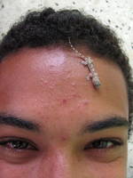 Nassor and his tiny lizard (Category:  Family)