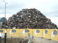 Our time in Galway coincided with the Galway International Arts Festival, which we experienced mostly on Shabbat so we don't have pictures. But we went to this one warehouse outfitted as a sculpture gallery, and when we walked out we saw this enormous pile of metal, which we had to examine for a few minutes before discerning that it was in fact a scrap metal heap and not another large-format installation. It looked like art though (Category:  Travel)