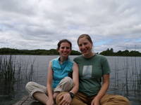 That's us, and Ross Lake. Then we biked back to Galway and went to the bus station and took a bus to Shannon, and stayed in a motel and biked to the airport in the morning. Into a box, 12 hours, out of a box, and a couple of tube changes later, we biked ourselves home from Logan (Category:  Travel)