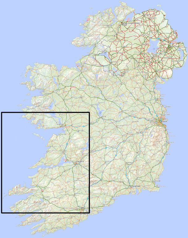 We went to Ireland. The southwest part of the country, specifically (Category:  Travel)
