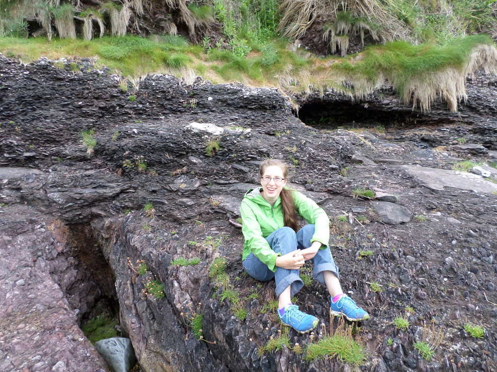 Then we went back down to the water, where Marissa spent a very long time looking for aquatic life in the tide pools, and Annie tried to look happy (Category:  Travel)