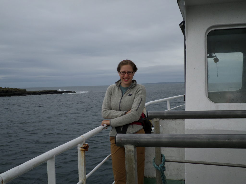 The ferry made Annie a little ill, but she smiled for the camera (Category:  Travel)