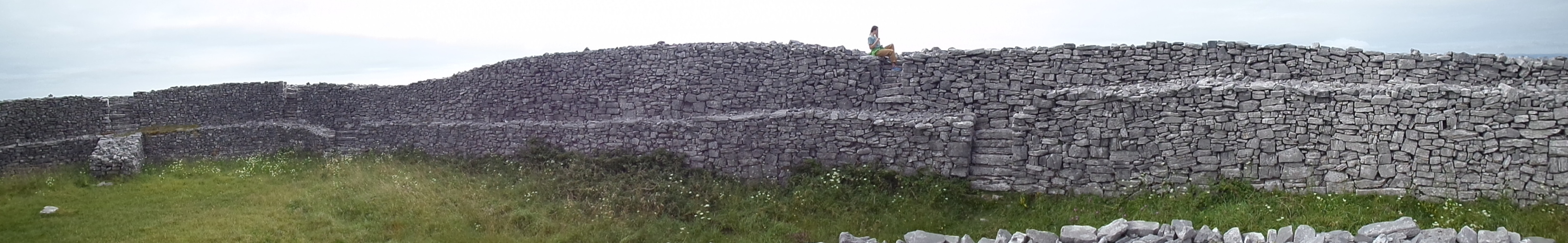 This is the first wall, viewed from the inside of the fort. The panorama mode on the camera isn't great on the distortion front, so it makes the wall look not nearly as circular as it is in reality (Category:  Travel)