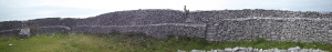 This is the first wall, viewed from the inside of the fort. The panorama mode on the camera isn't great on the distortion front, so it makes the wall look not nearly as circular as it is in reality (Category:  Travel)