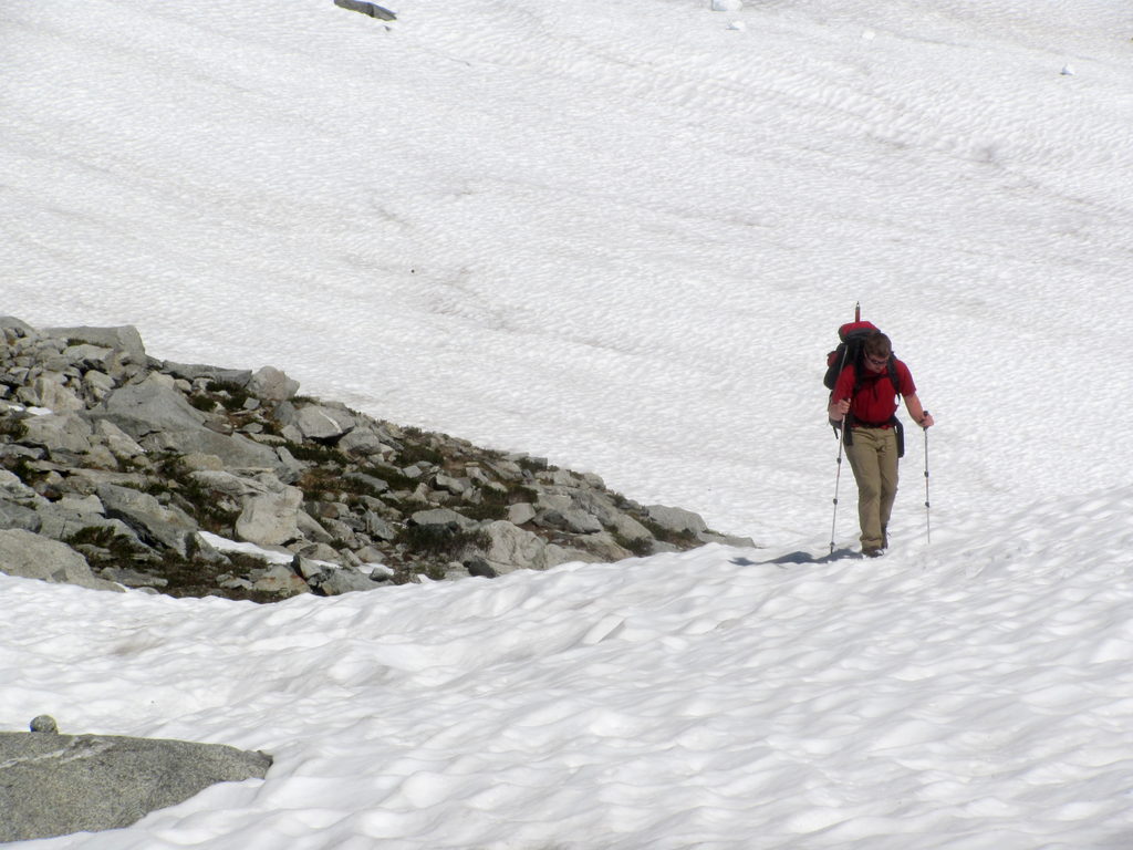 Mike on the approach (Category:  Rock Climbing)