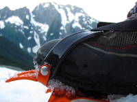 Mike's new crampons (Category:  Rock Climbing)
