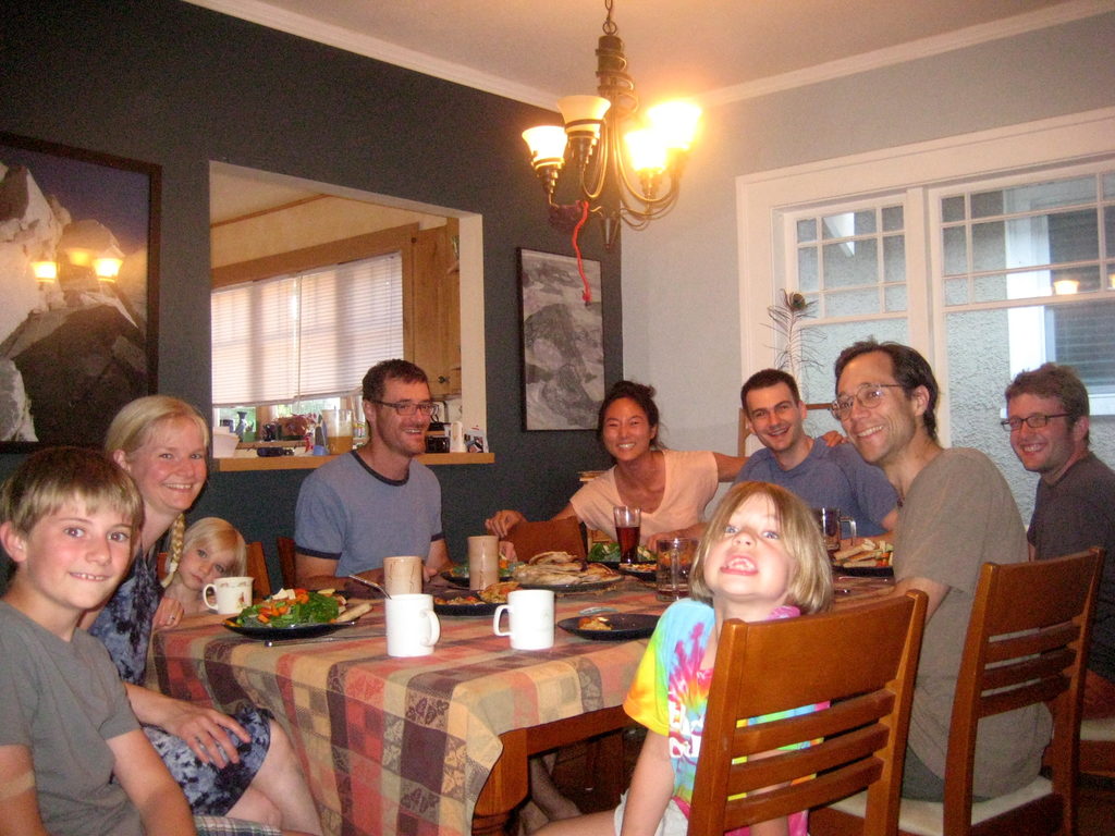 Dinner with Mike, Guy, Cat, Joanna, Carl, Jasper, Joelle and Joni (Category:  Rock Climbing)