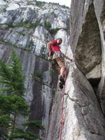 Guy leading p2 of Angel's Crest. (Category:  Rock Climbing)