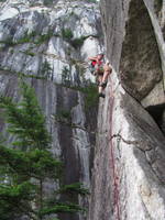 Guy leading p2 of Angel's Crest. (Category:  Rock Climbing)
