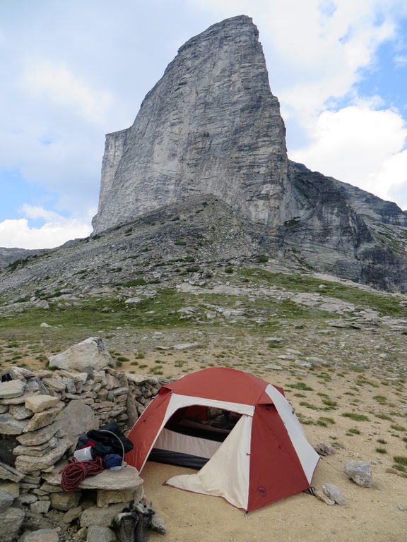 Our bivy site at the base of Gimli. (Category:  Rock Climbing)