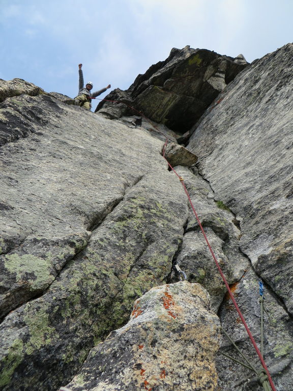 After onsighting the crux move! (Category:  Rock Climbing)