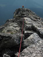 Mike approaching the south summit. (Category:  Rock Climbing)