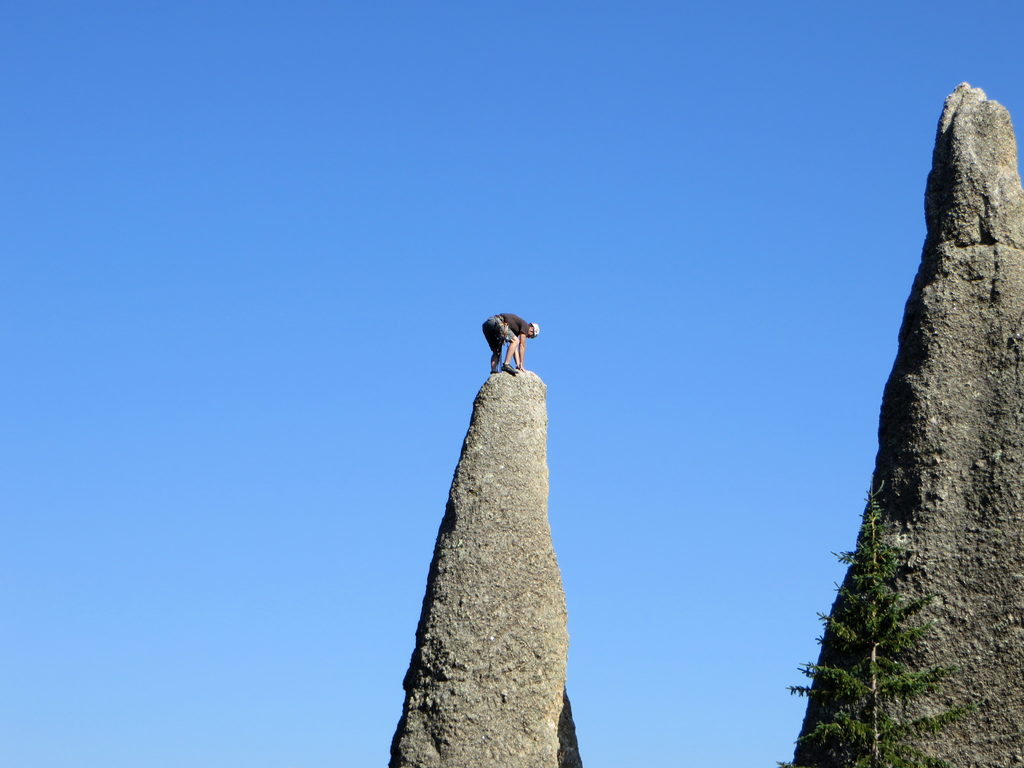 Me reaching the top of Tent Peg (Category:  Rock Climbing)