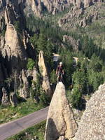 Me atop Tent Peg as seen from Tricouni (Category:  Rock Climbing)