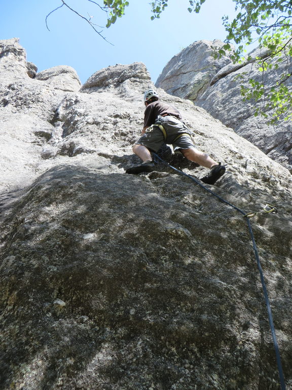 Me starting Second Hand Rose Arete (Category:  Rock Climbing)