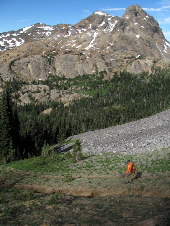 Retreating from North Ridge. (Category:  Rock Climbing)