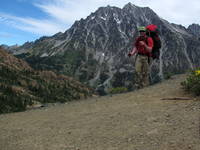 Mike and Mt. Stuart. (Category:  Rock Climbing)