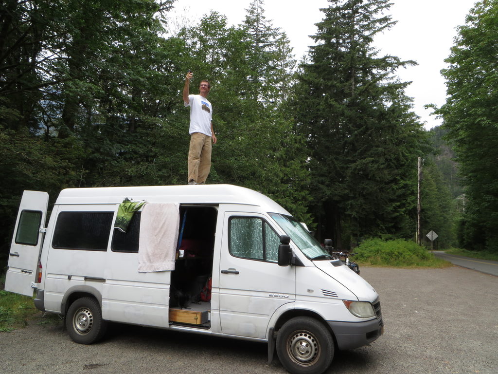 Getting cell phone reception. (Category:  Rock Climbing)