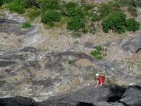 Mike starting Outer Space (Category:  Rock Climbing)