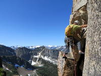 Me leading the Beckey Route on Liberty Bell. (Category:  Rock Climbing)