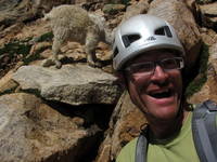 Selfie with goats. (Category:  Rock Climbing)