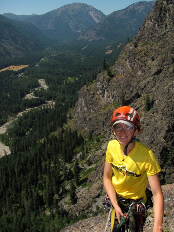 Alana on Prime Rib of Goat. (Category:  Rock Climbing)