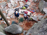 Adam and Gretchen belaying (Category:  Rock Climbing)