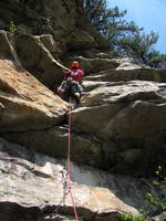 Me above the crux (Category:  Rock Climbing)